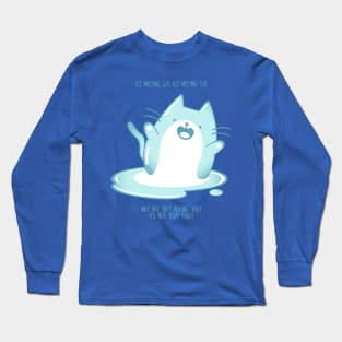 Kawaii Ice melting cat Long Sleeve T-Shirt